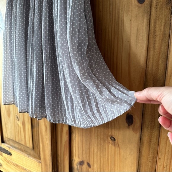 Smart‎ Set Pleated Mini Skirt Grey with White Polka Dots Cute Coquette Girl - Picture 2 of 14